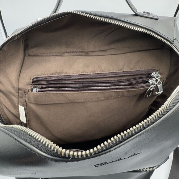 BOSTANTEN Black Genuine Leather Backpack Purse - Picture 8 of 9